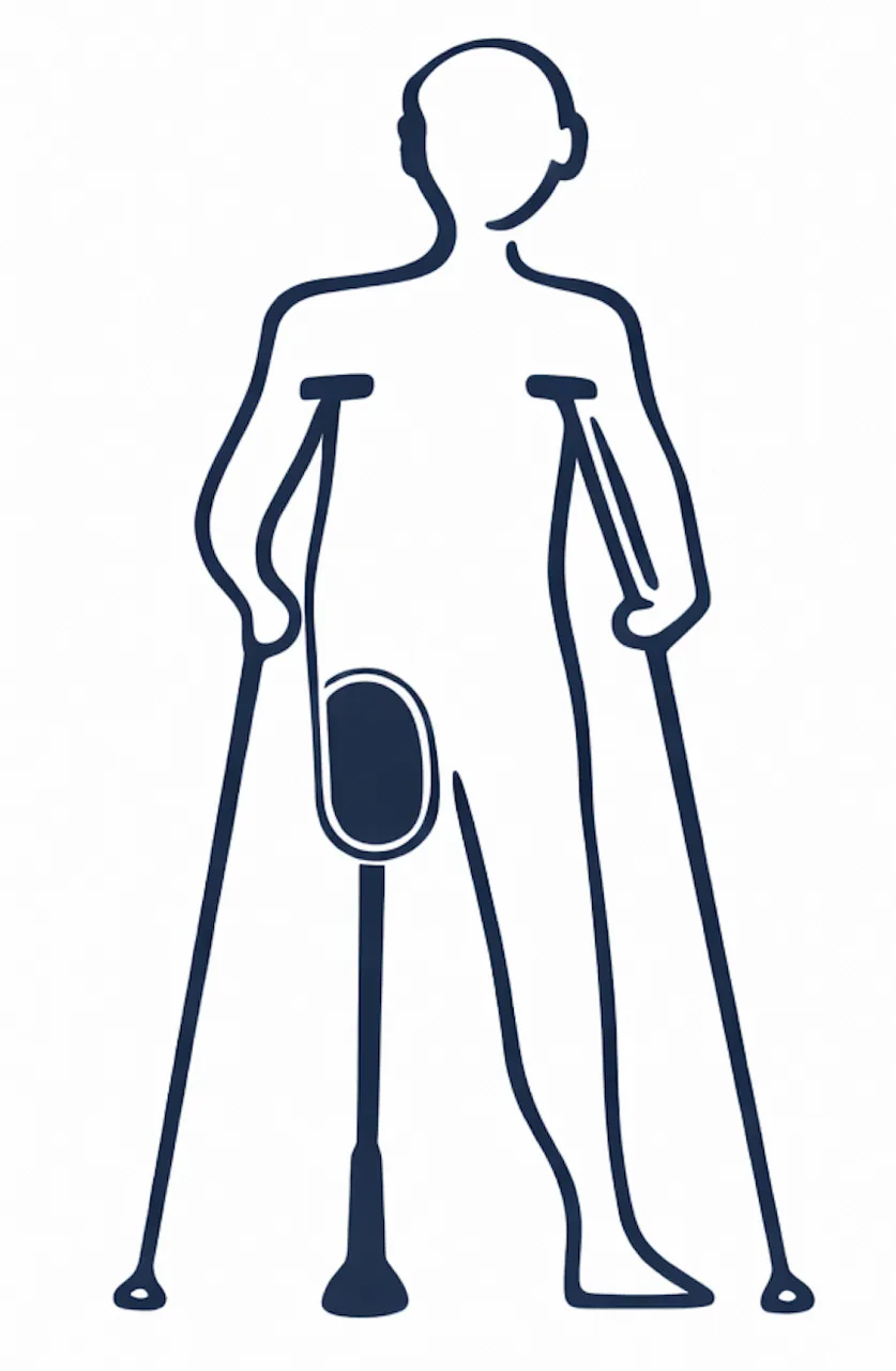 Amputation rehabilitation illustration