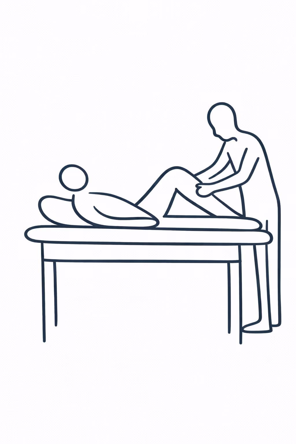 Pre and post-operative physiotherapy illustration